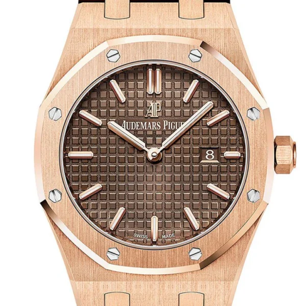 AUDEMARS PIGUET Royal Oak Brown Dial Ladies 18kt Pink Gold Watch 67650OR.OO.1261OR.01