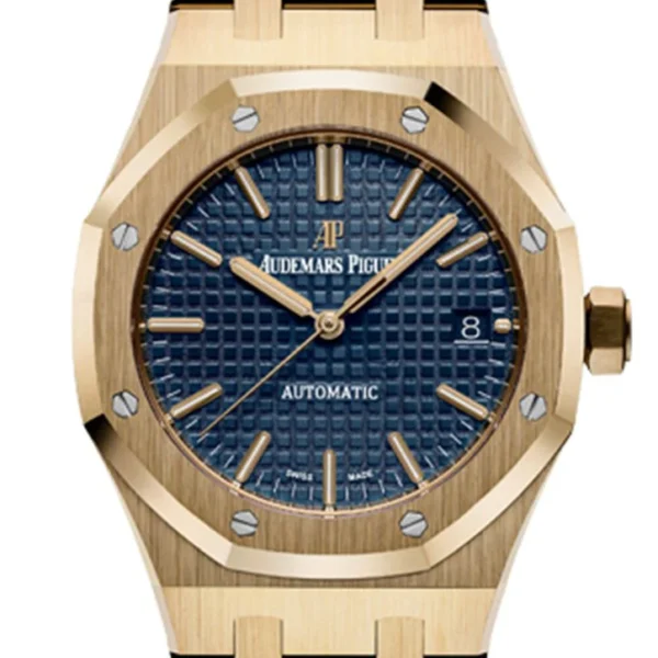 Audemars Piguet Royal Oak 37mm Blue Dial Automatic 18K Yellow Gold Watch 15450BA.OO.1256BA.02