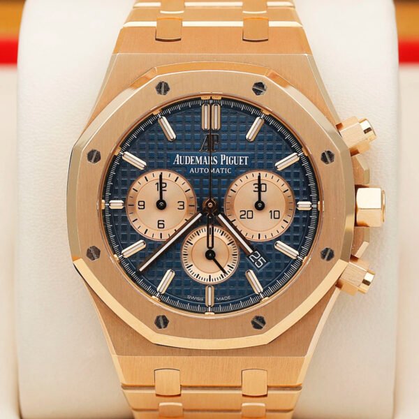 Audemars Piguet Royal Oak 41mm Blue Dial 18K pink gold Bracelet Men's Watch 26331OR.OO.1220OR.01 DCM