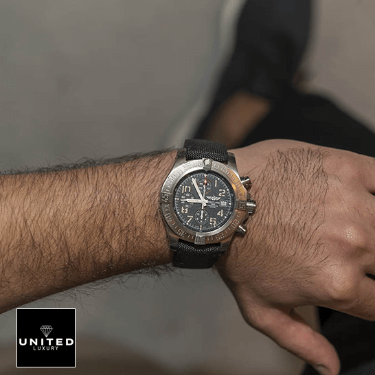 breitling-avenger-E13383101M2W1-replica-wrist