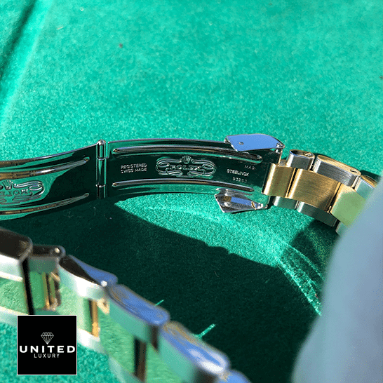 Rolex Submariner 16613 "Serti Two-Tone" Top Grade Clone 1:1 rolex submariner 16613 replica clasp Rolex Submariner 16613 Two Tone Stainless Steel Gold Diamond Replica open fold clasp